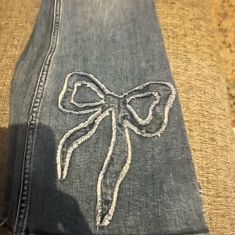 Abercrombie Kids Blue Flare Jeans with Bow Detail